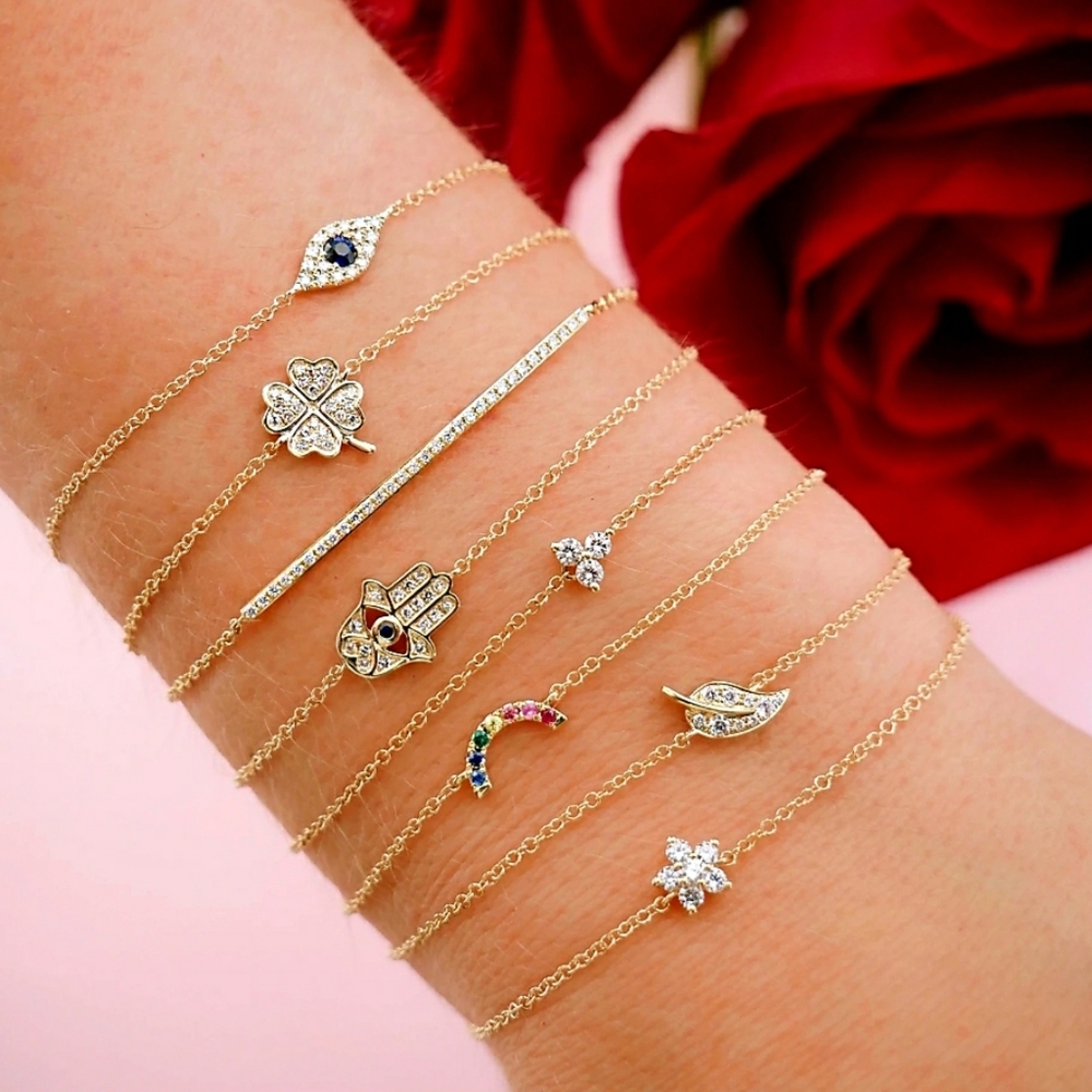 EF Collection 14K Rose Gold Diamond Trio Bracelet